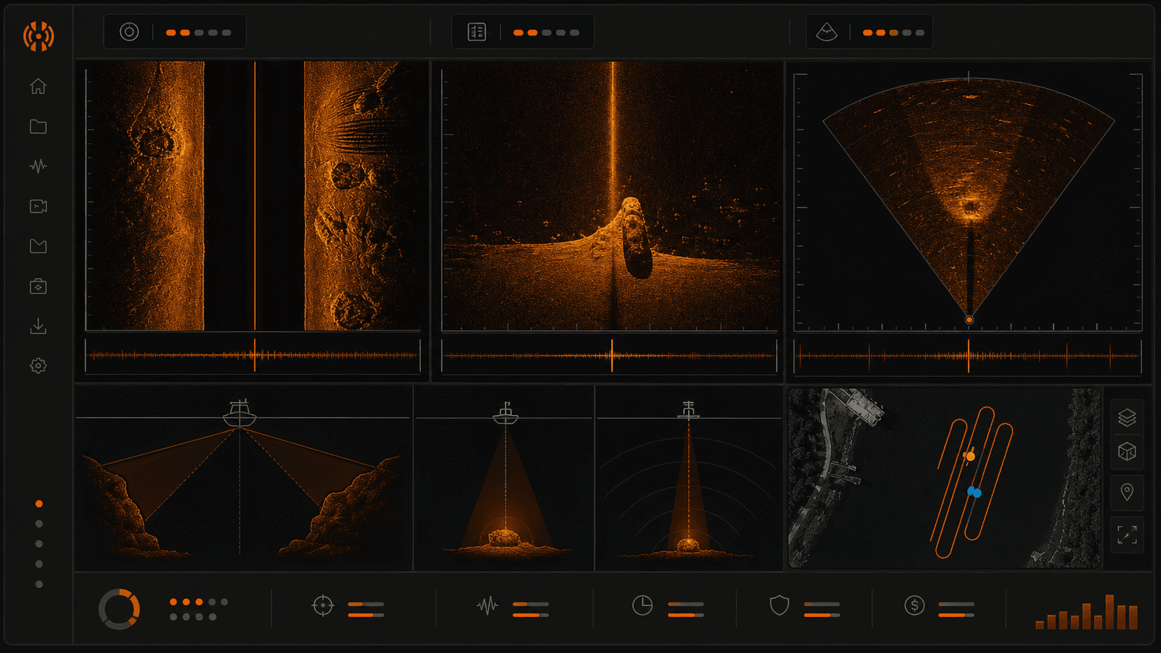 Side Imaging vs. Down Imaging vs. 2D Sonar for Underwater Recovery